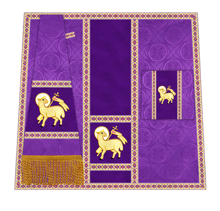 Traditional Altar Mass Set with  Embroidered Motifs