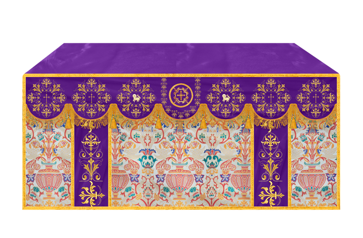 Tapestry Altar Cloth with Braided Embroidered Trims