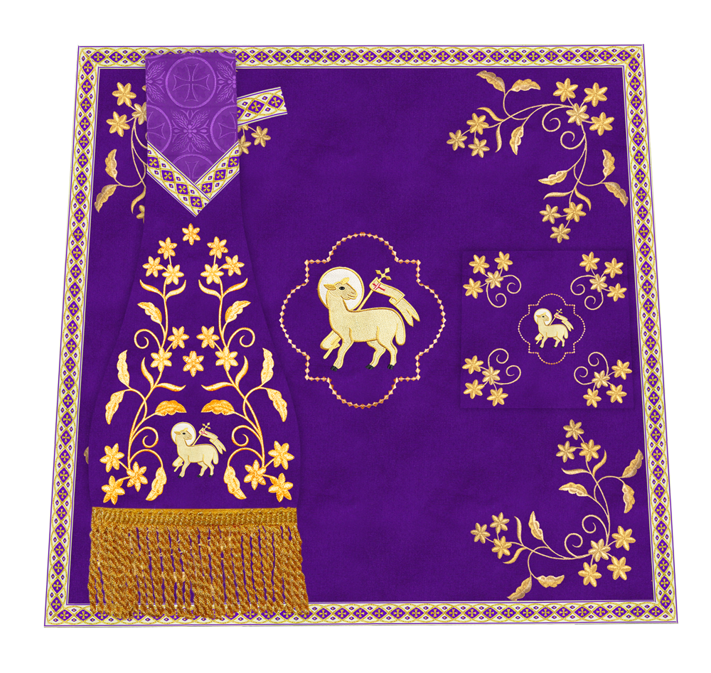 Catholic Altar Mass Set with Embroidered Motif