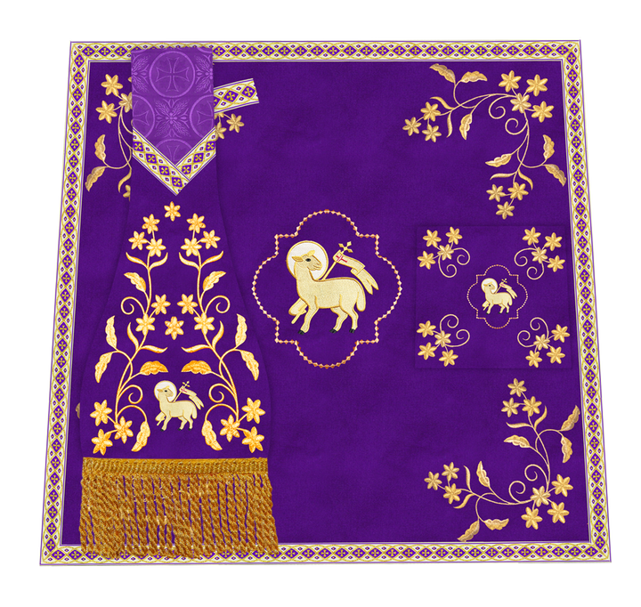 Catholic Altar Mass Set with Embroidered Motif