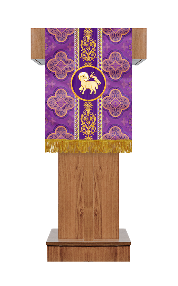 Pulpit/Lectern with Litugical Motif and Embroidery trims