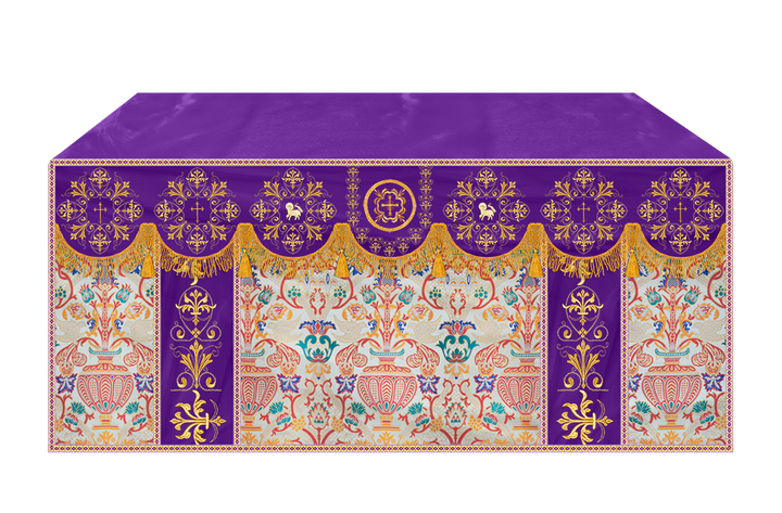 Liturgical Tapestry Altar Cloth with a Fine Embroidered Motif