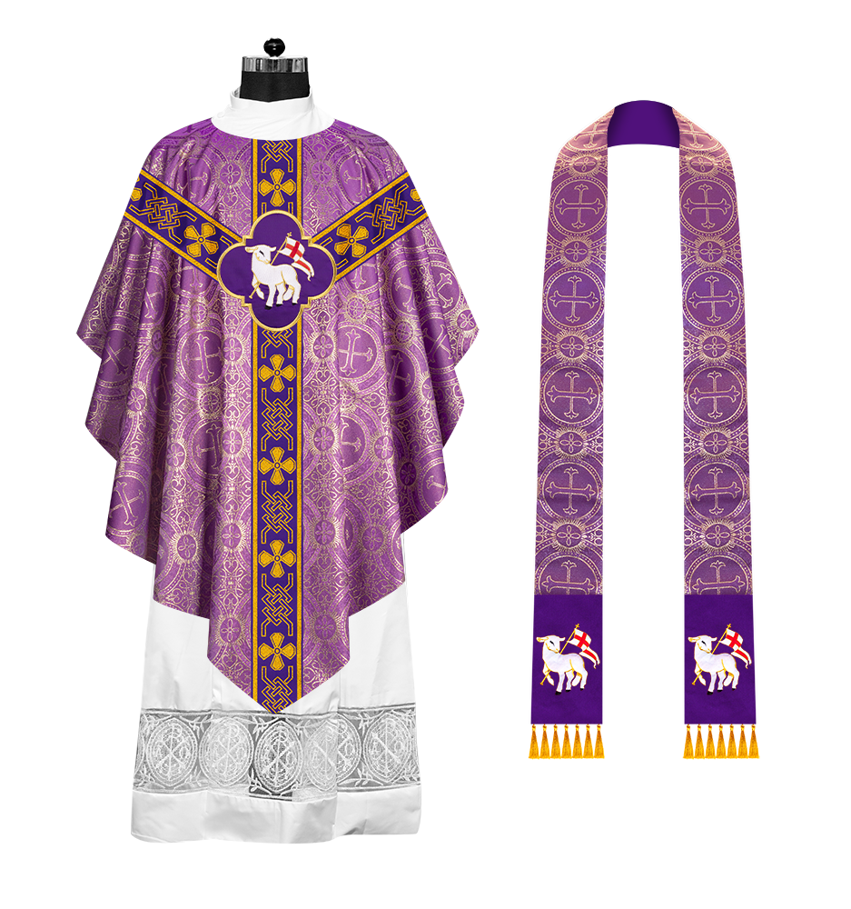 Embroidered Pugin Chasuble with Spiritual Motif