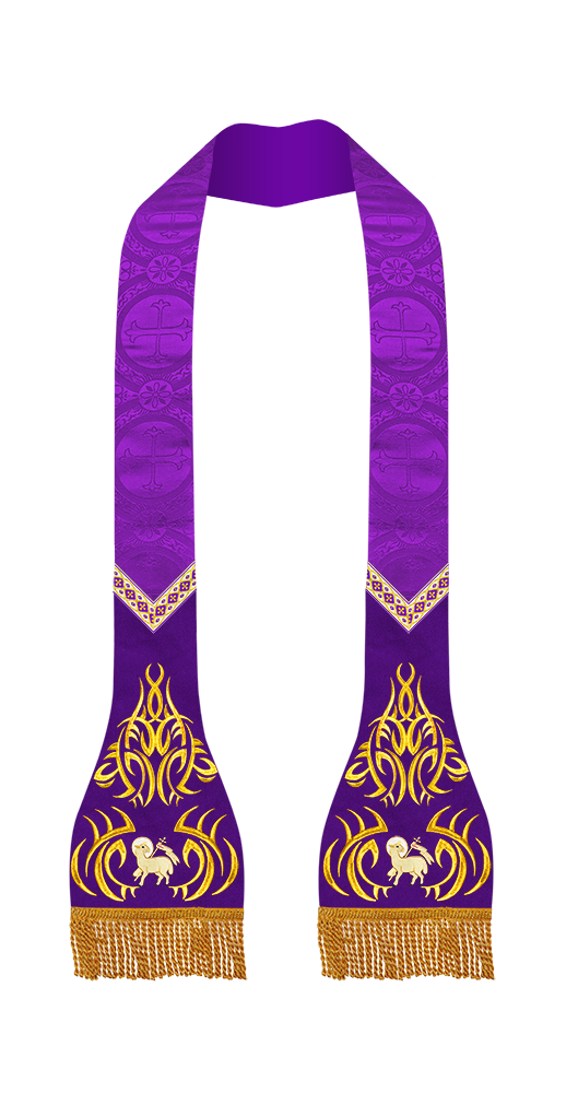 Set of Four Liturgical Roman Stole with Trims