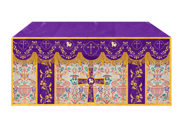 Floral Embroidery Tapestry Altar Cloth with motif