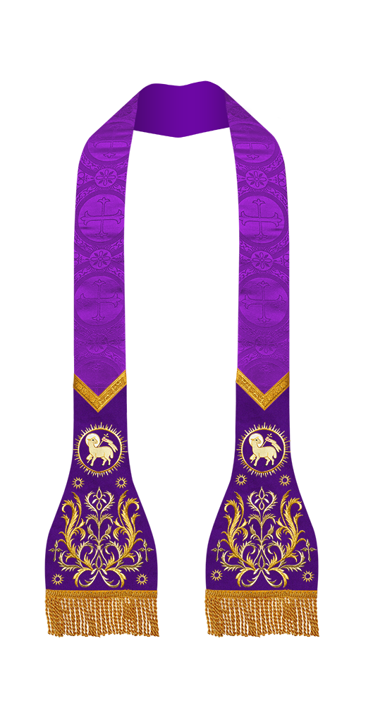 Catholic Stole with embroidery motif