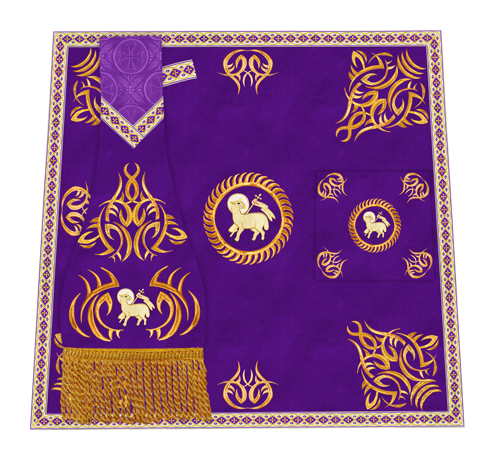 Ornate mass Set with Embroidered trims and motif