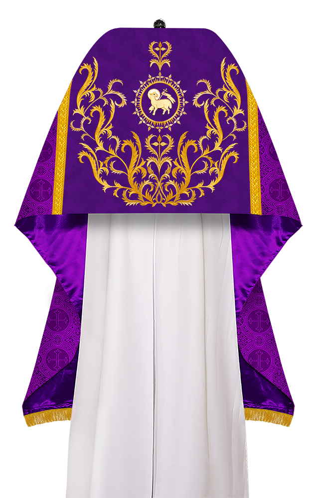 Liturgical motif embroidered Humeral Veil