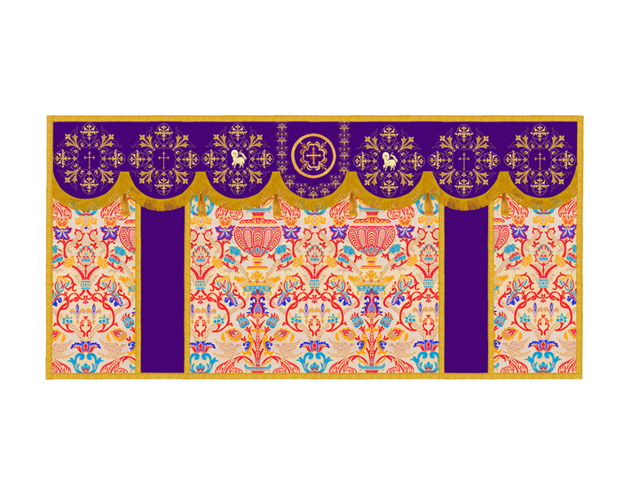 Tapestry Altar Cloth with Braided Embroidered Trims