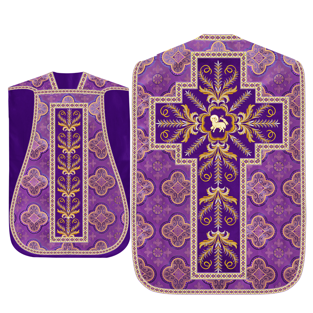 Roman Chasuble Vestment With Detailed Orphrey