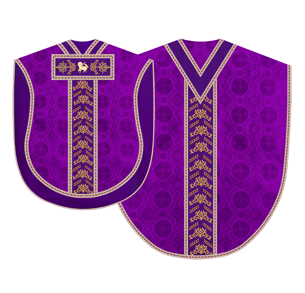 Borromean Chasuble Vestment Adorned With Colour Braids and Trims