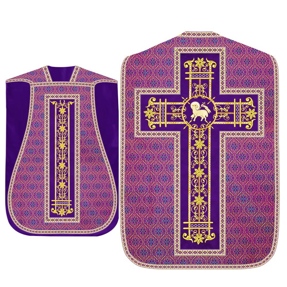 Set of Four Catholic Roman Chasuble with Spiritual Motif