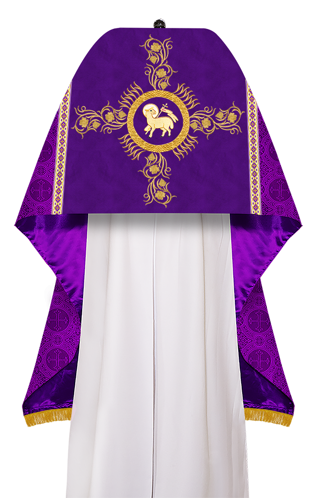 Humeral Veil Vestment with Grapes Embroidered Trims