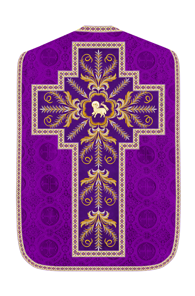 Roman Chasuble Vestment With Detailed Orphrey