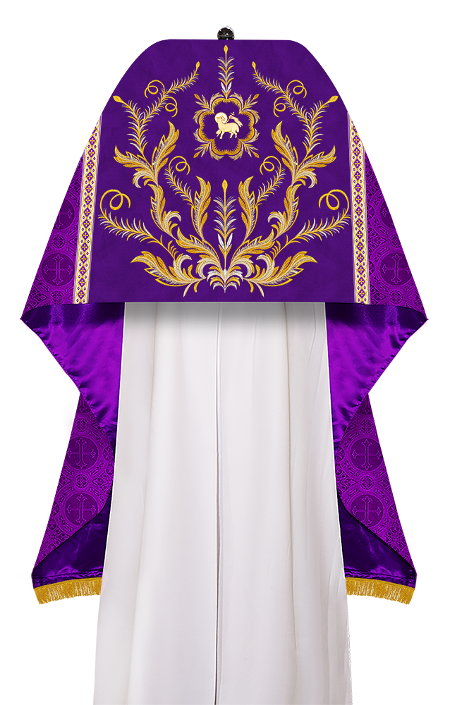 Humeral Veil Vestment with Ornate Embroidery Motif