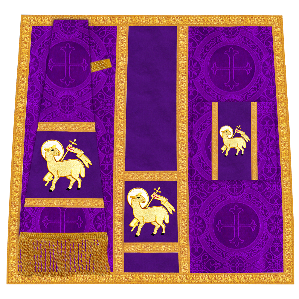 Roman Fiddleback Vestment with Motifs and Braided Trims