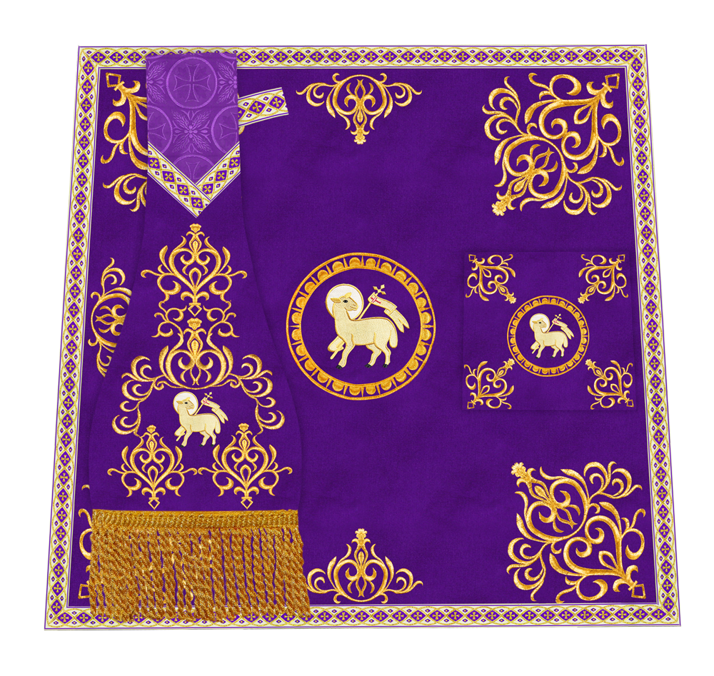 Elegant Altar Cloth with Intricate Orphrey Embroidery & Motif