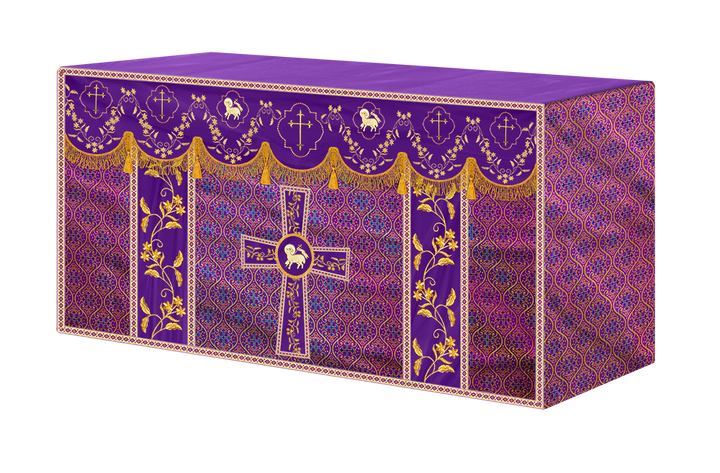 Altar Table Cloth With Floral Embroidery trims