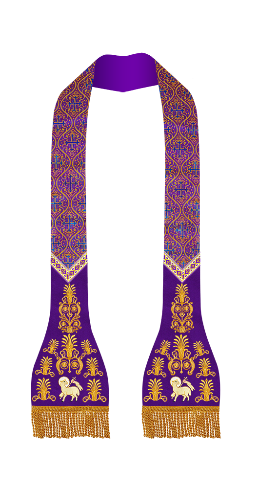 Embroidered Roman stole with Motif and trims