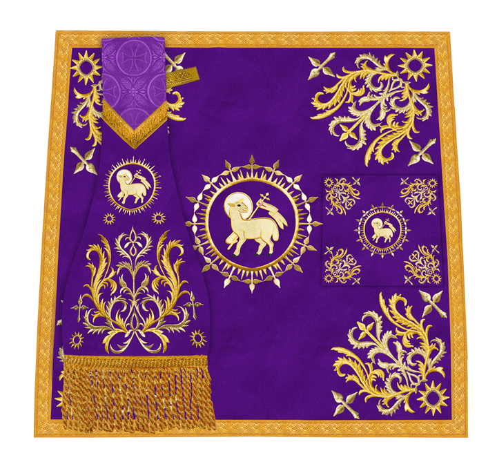 Premium Altar Mass Set with Ornate Embroidered Trims