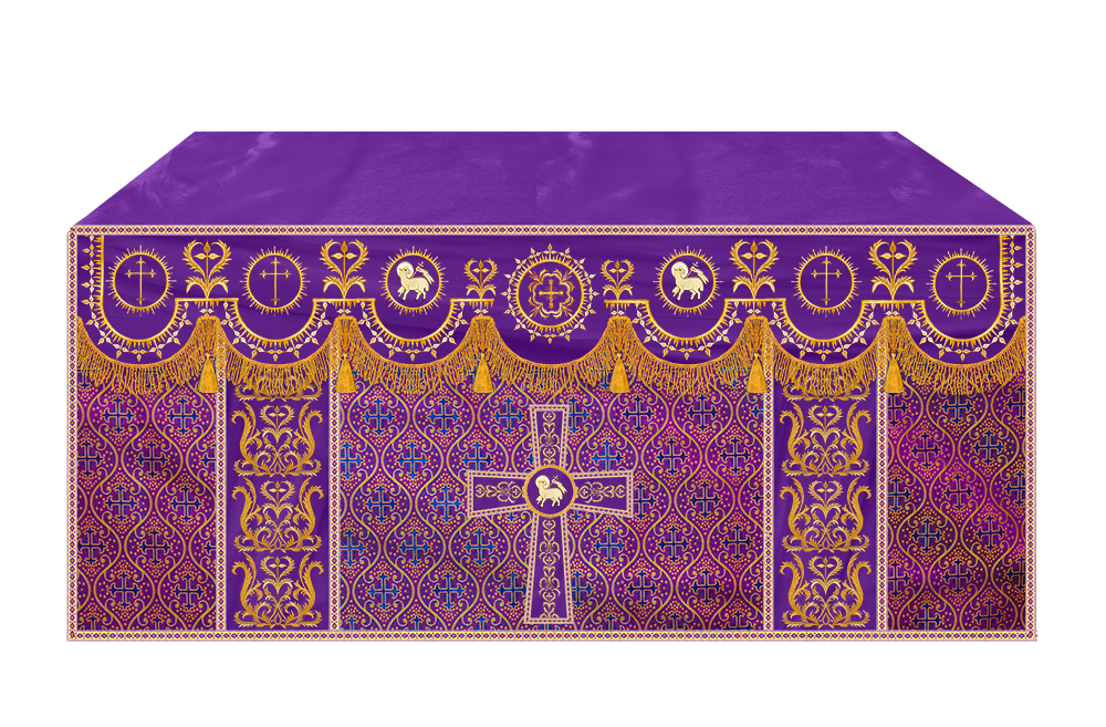 Communion Table Cloth with Embroidered Trims