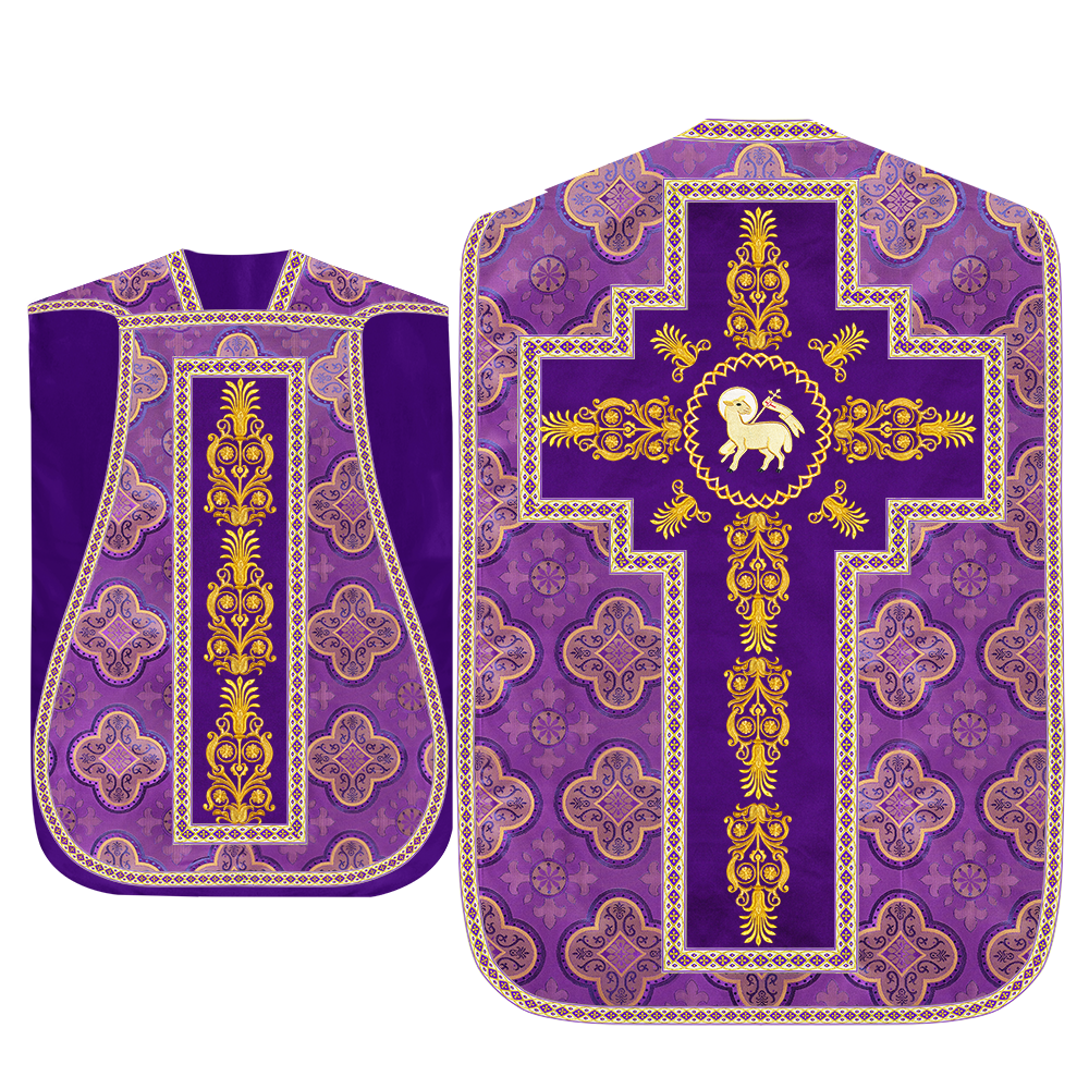 Roman Chasuble Vestments Adorned With Trims