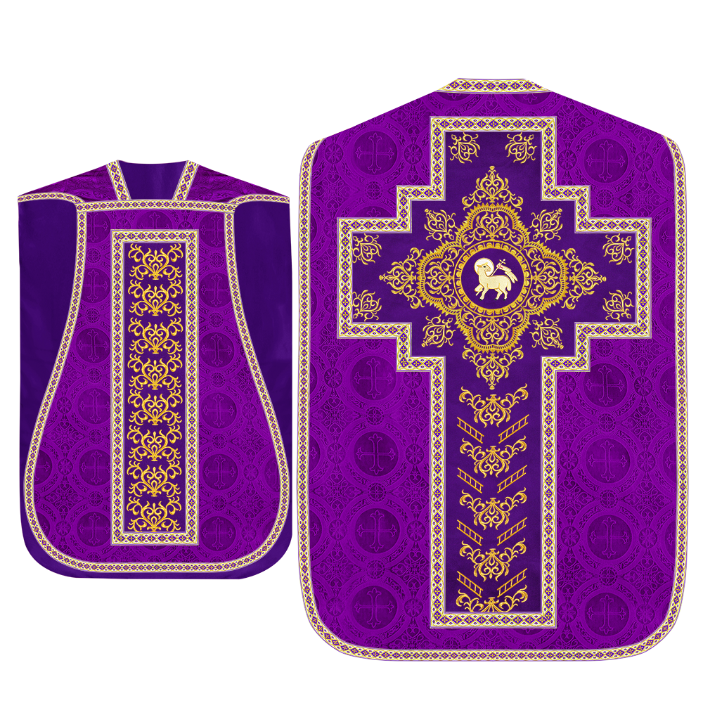 Traditional Fiddleback Vestment With Motifs and Trims