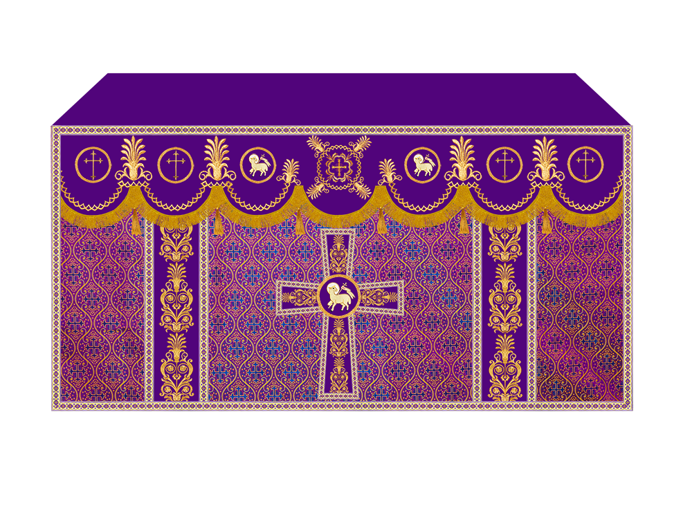Altar Cloth with Embroidered Motif and Trims