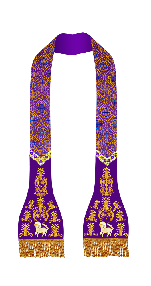 Embroidered Roman stole with Motif and trims