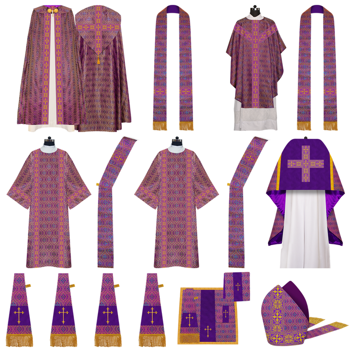 Gothic Highline Mass set Vestments with Adorned Woven Braids