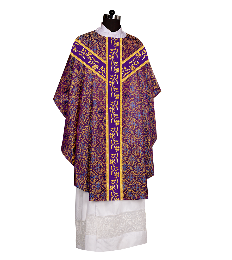 Gothic chasuble Vestment with Floral Design