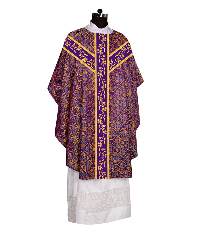 Gothic chasuble Vestment with Floral Design