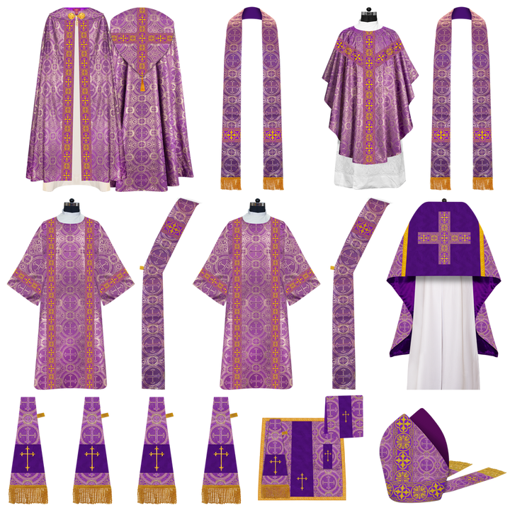 Gothic Highline Mass set Vestments with Adorned Woven Braids