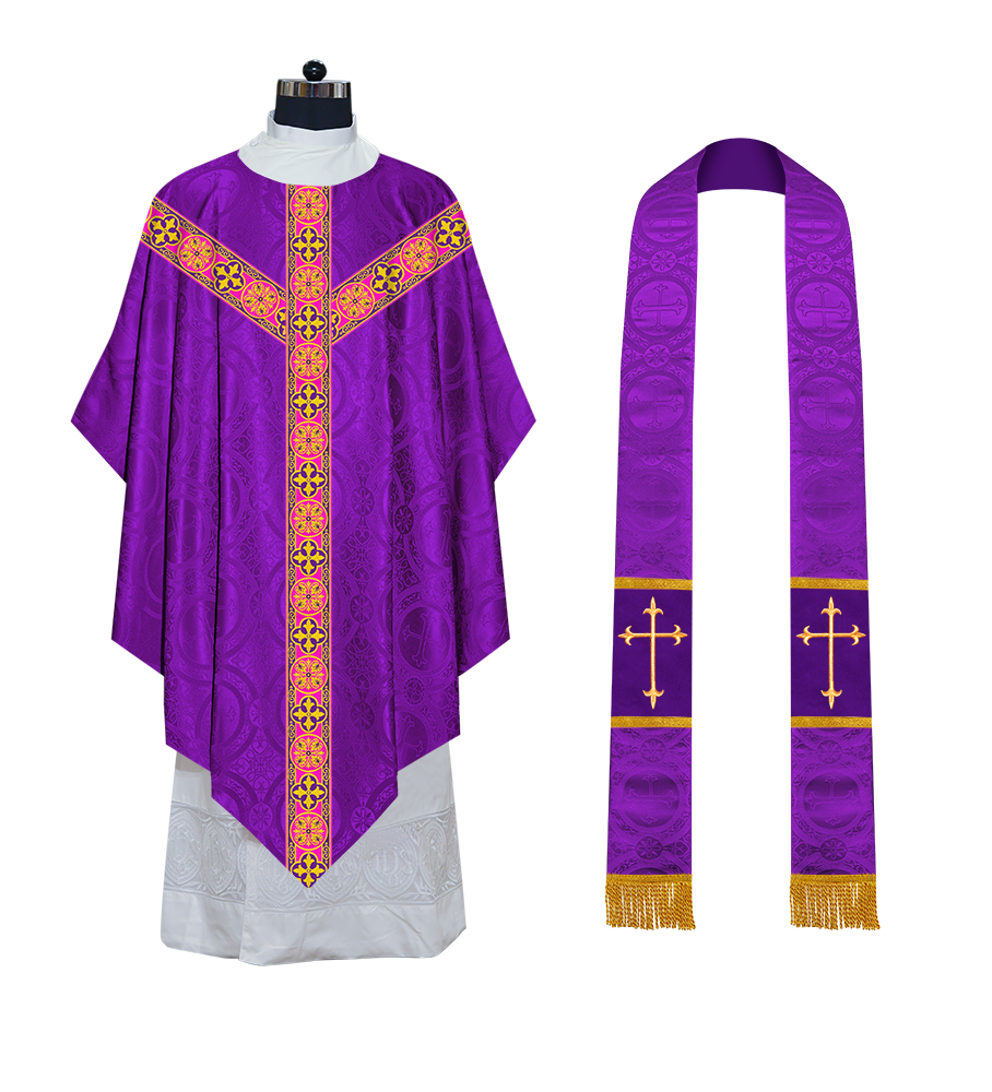 Pugin Chasuble with Woven Braids