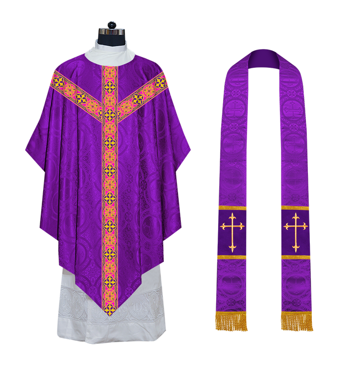 Pugin Chasuble with Woven Braids