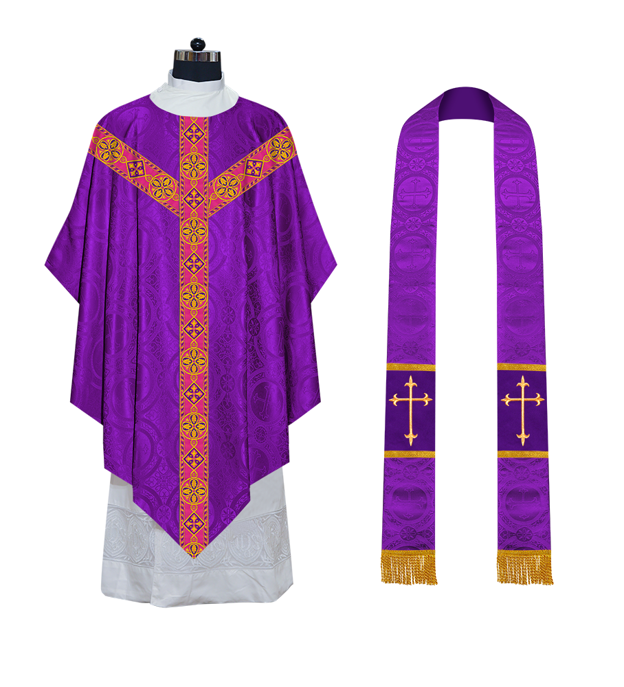 Pugin Chasuble with Woven Braids