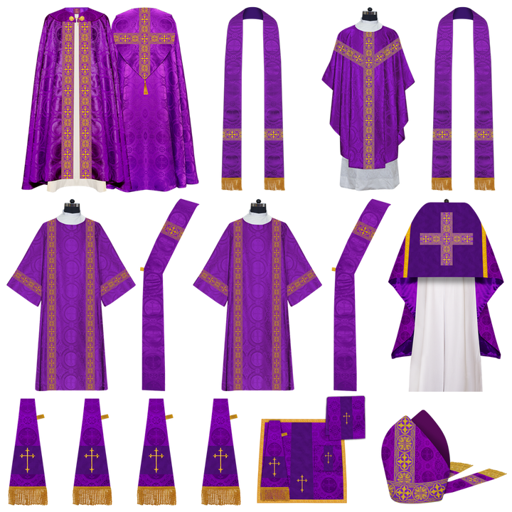 Gothic Highline Mass set Vestments with Adorned Woven Braids