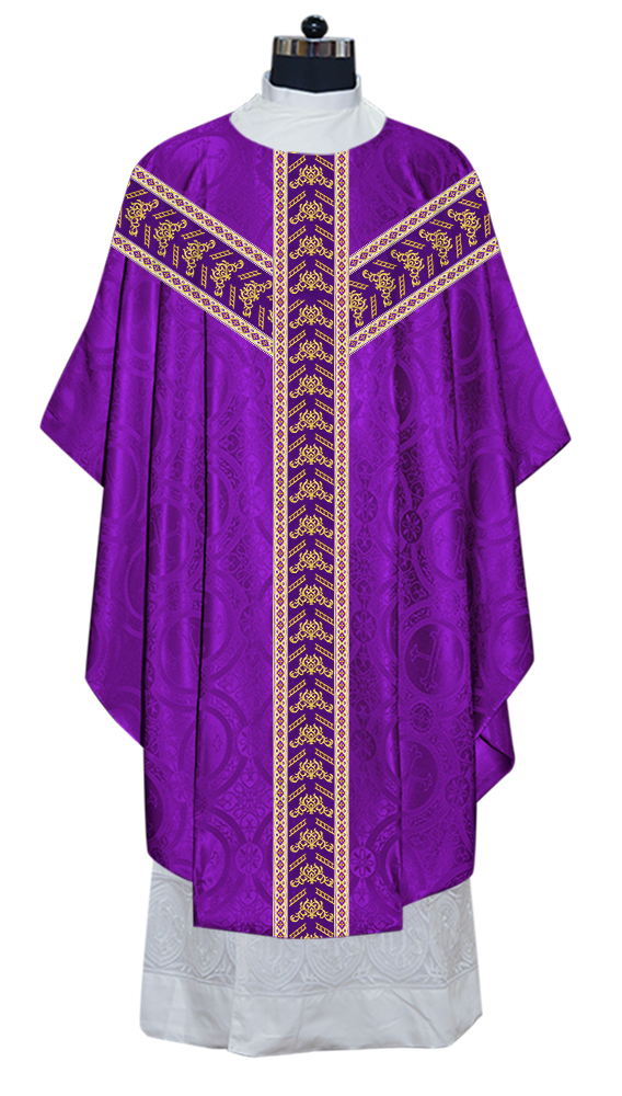 Gothic Chasuble Vestments With Ornate Embroidery And Trims