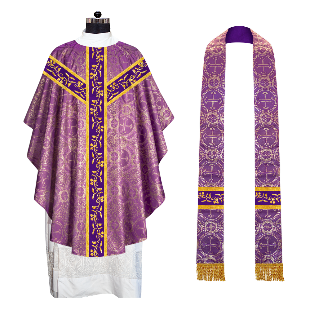 Gothic chasuble Vestment with Floral Design