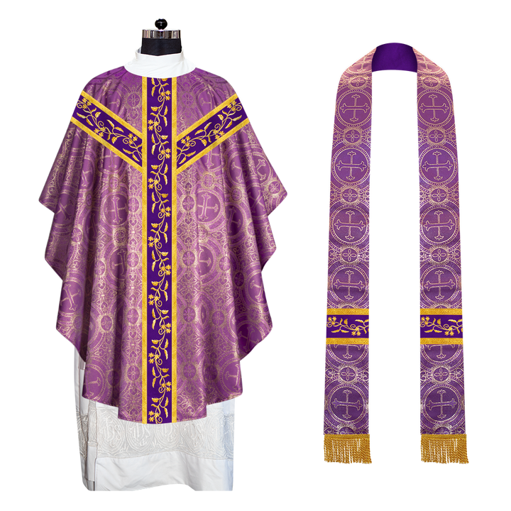 Gothic chasuble Vestment with Floral Design