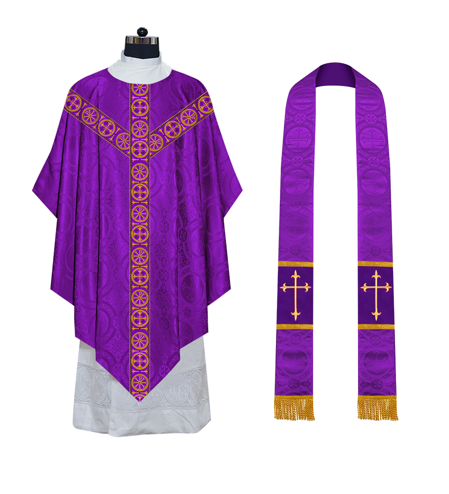 Pugin Chasuble with Detailed Braids