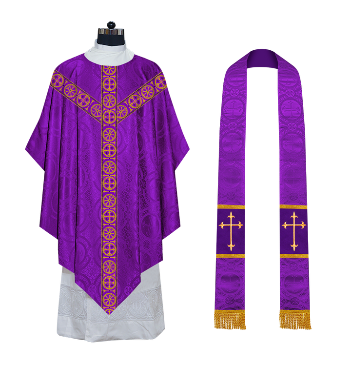 Pugin Chasuble with Detailed Braids