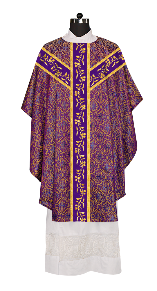 Gothic chasuble Vestment with Floral Design