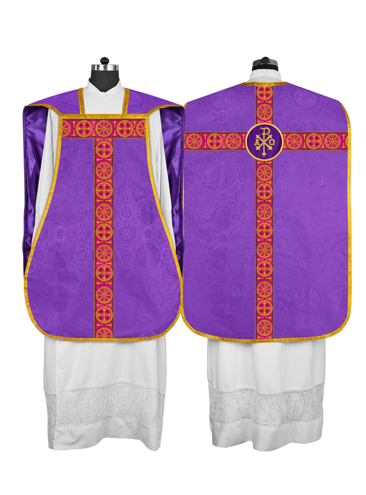Catholic Roman Chasuble with Ornate Orphrey