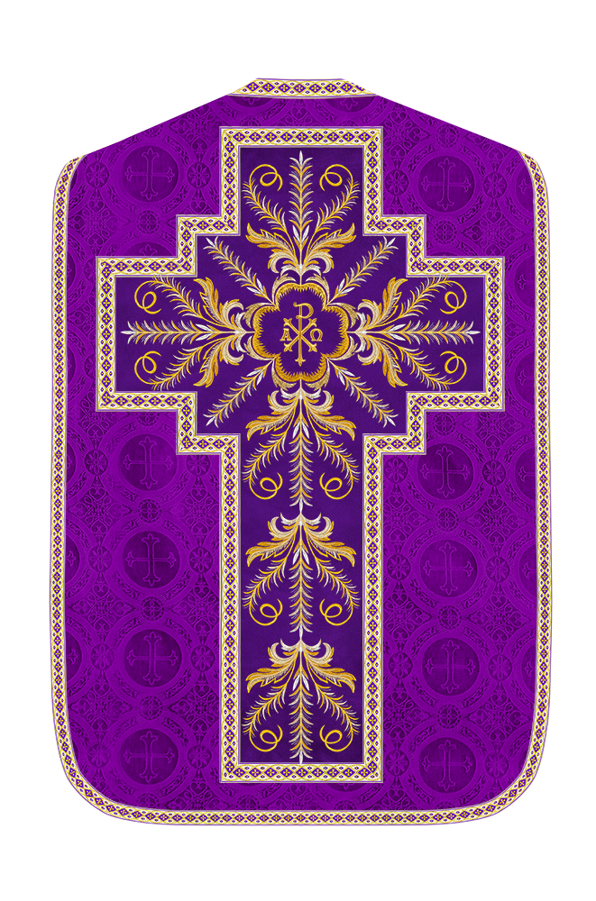 Roman Chasuble Vestment With Detailed Orphrey