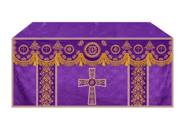 Church Altar Frontal with Ornate Embroidery & Spiritual Motifs
