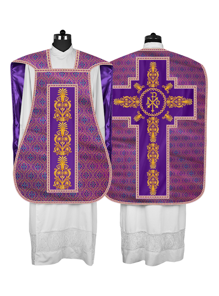 Roman Chasuble Vestments Adorned With Trims