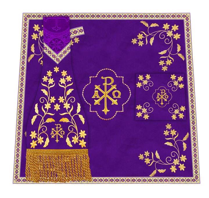 Borromean Chasuble Vestment Ornated With Floral Design and Trims