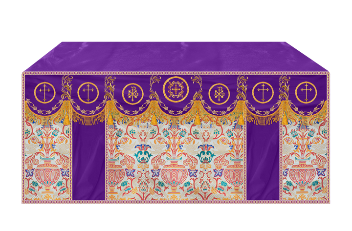 Traditional Tapestry Altar Cloth with Embroidery Details