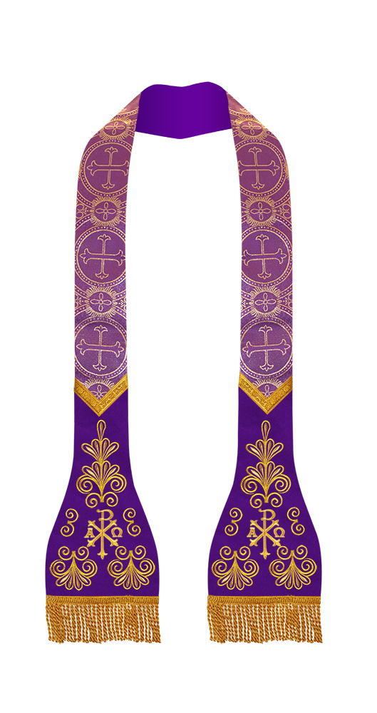 SET OF 4 ROMAN STOLE WITH LITURGICAL MOTIF